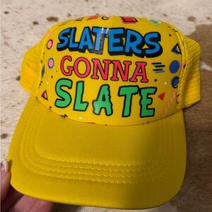 Yellow 'Slaters Gonna Slate' Graphic Trucker Hat